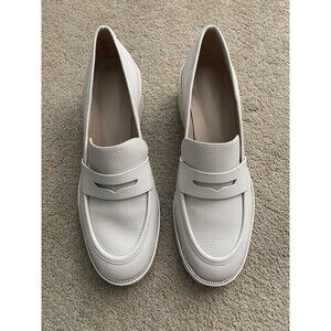 Luz da Lua Tramado Strass Lug Sole Loafers Off White Leather Chunky Y2K Size 10
